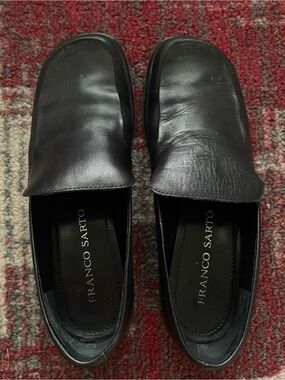 Franco Sarto Black Leather Slip-On Loafers